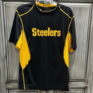 Nike DRI-FIT Pittsburg Steelers Black and Yellow Men's Fitted Shirt